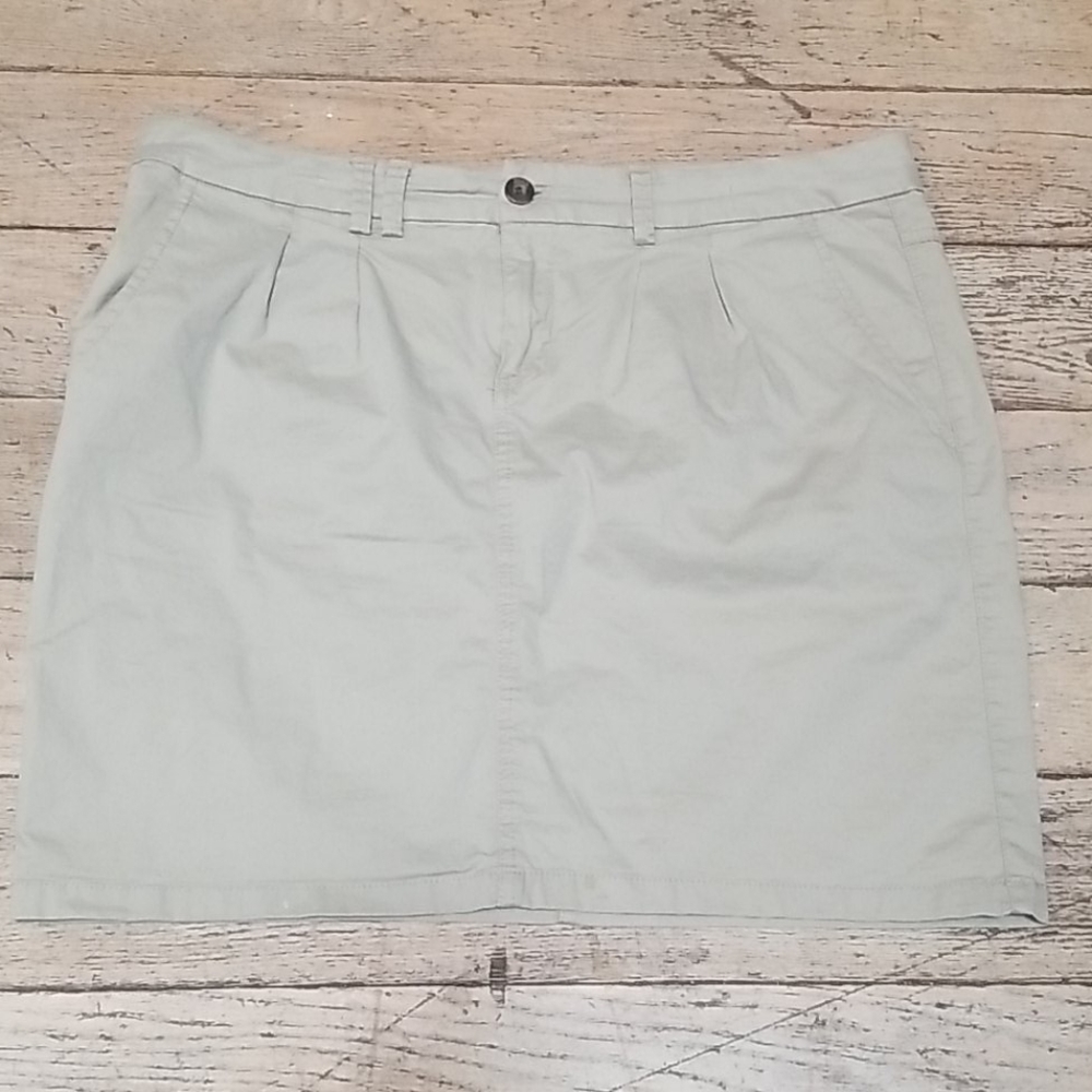 H&M Khaki Cotton Stretch Short Skirt 12